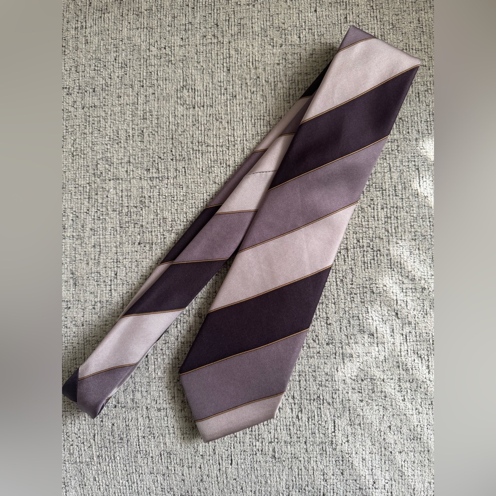Men's Diagonal Stripe Purple Tie - Refined Formal Accessory